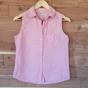 Eddie Bauer Light Pink Sleeveless Button Down Shirt